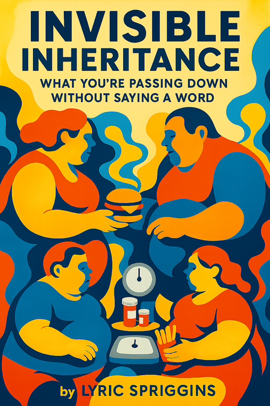 Book cover of 'Invisible Inheritance' with colorful illustration of people and objects.