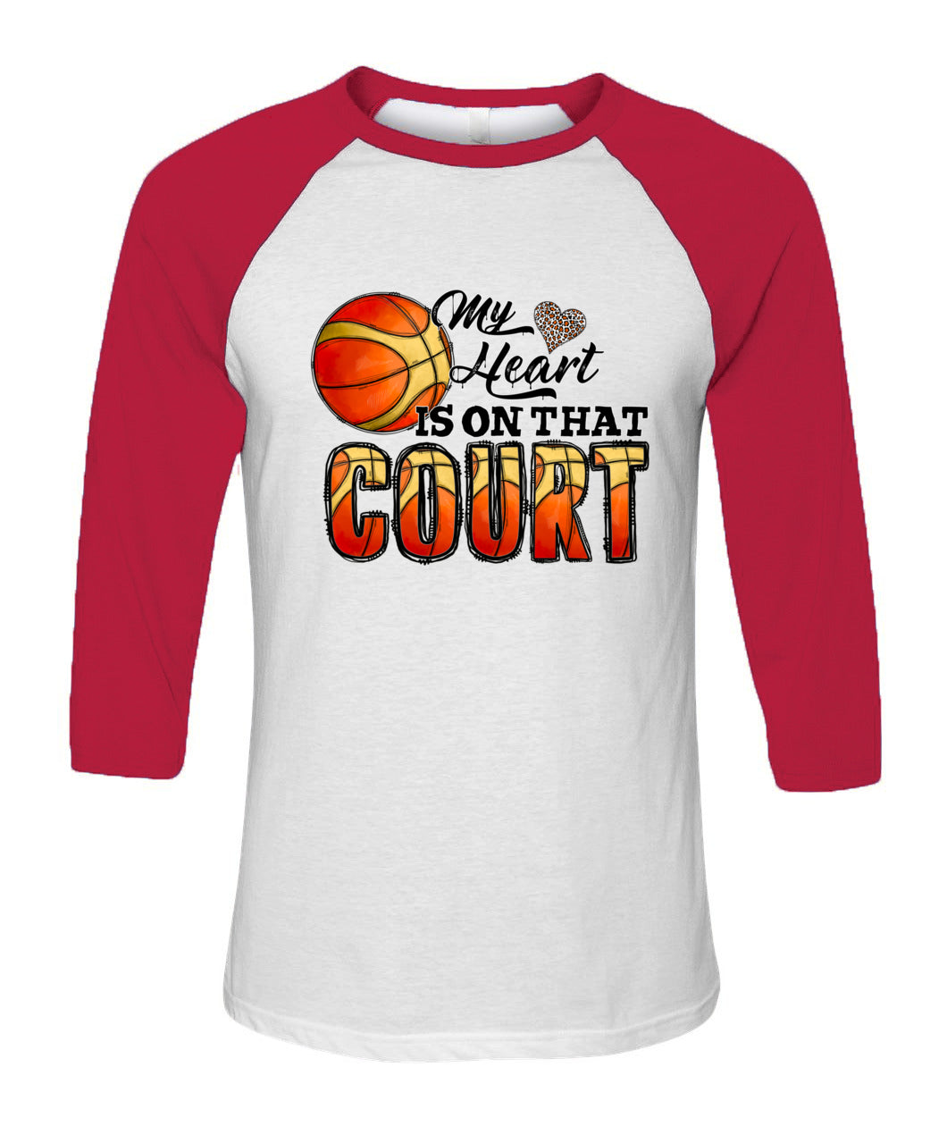 "My Heart Is on That Court" Unisex Baseball-Cut T-Shirt