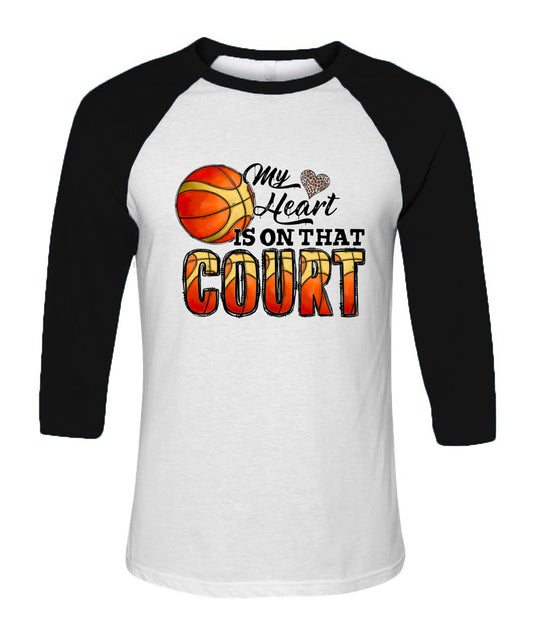 "My Heart Is on That Court" Unisex Baseball-Cut T-Shirt