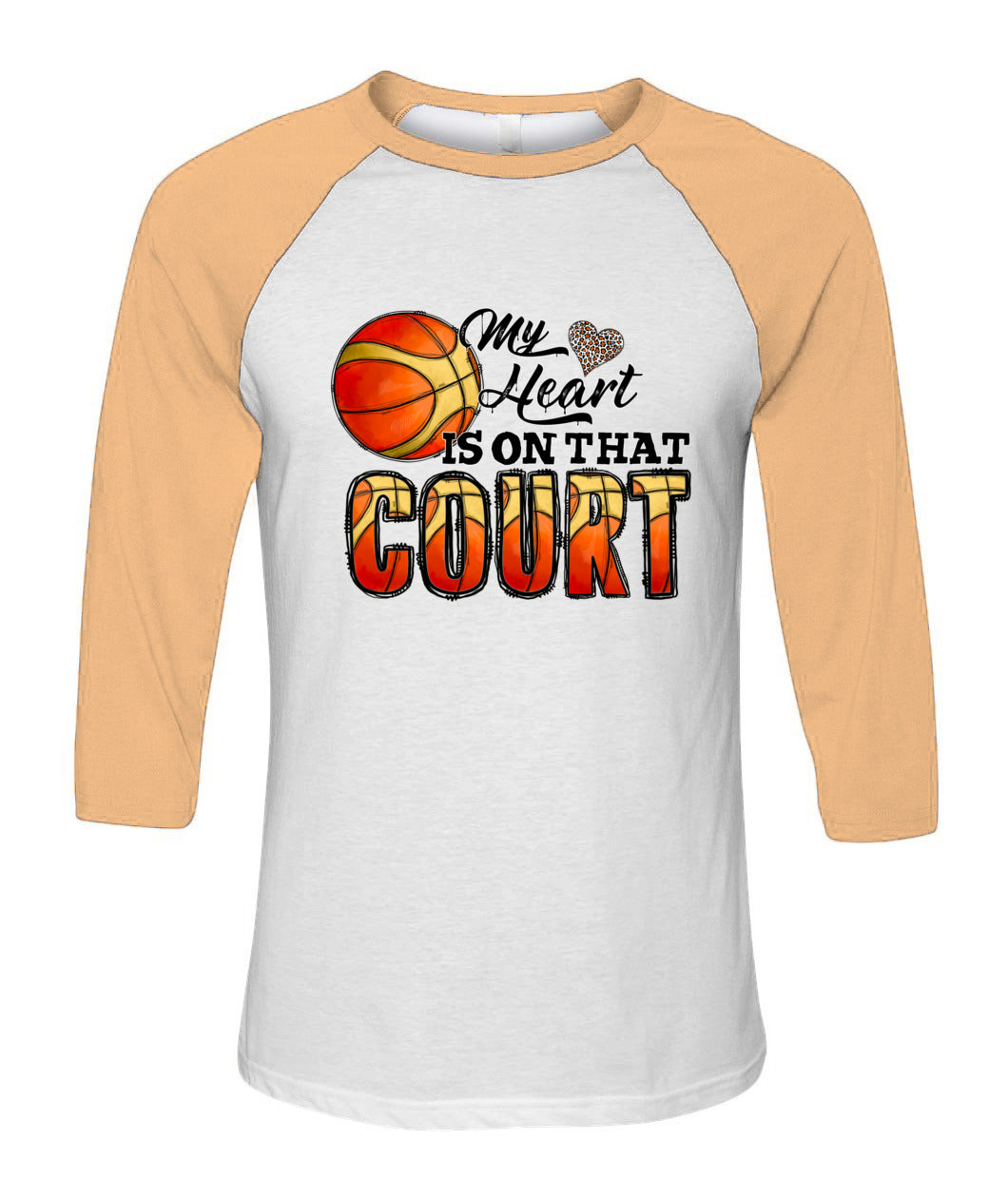 "My Heart Is on That Court" Unisex Baseball-Cut T-Shirt