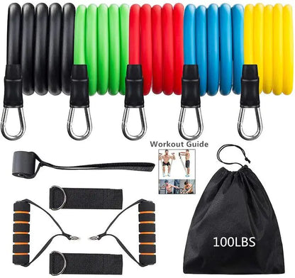 Game Day| 150 lbs Fitness Resistance Bands with Door Anchor: Muscle Training Elastic Pull Rope